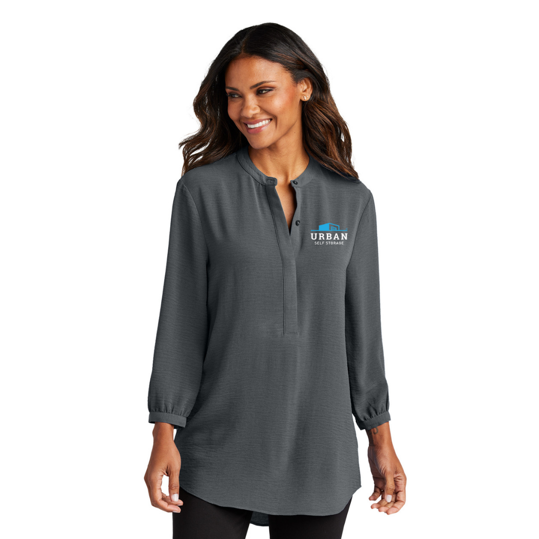 Port Authority Ladies 3/4-Sleeve Textured Crepe Tunic