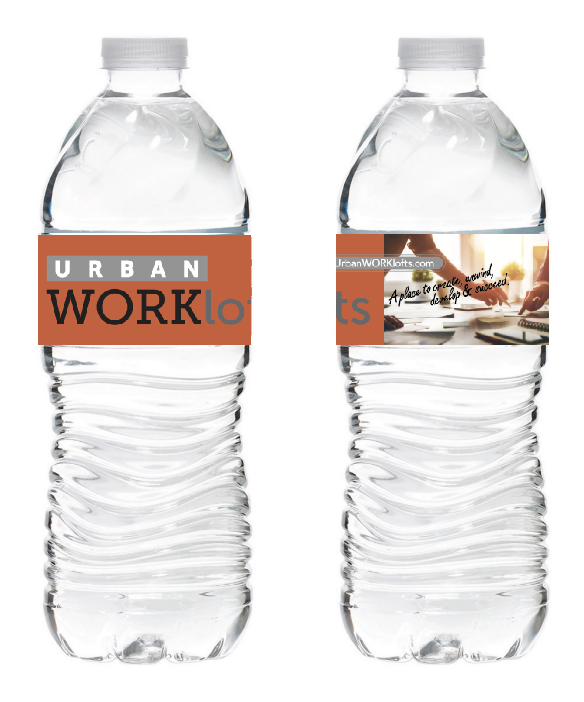 WORKlofts Bottled Water Label (1,000) @$0.37/ea